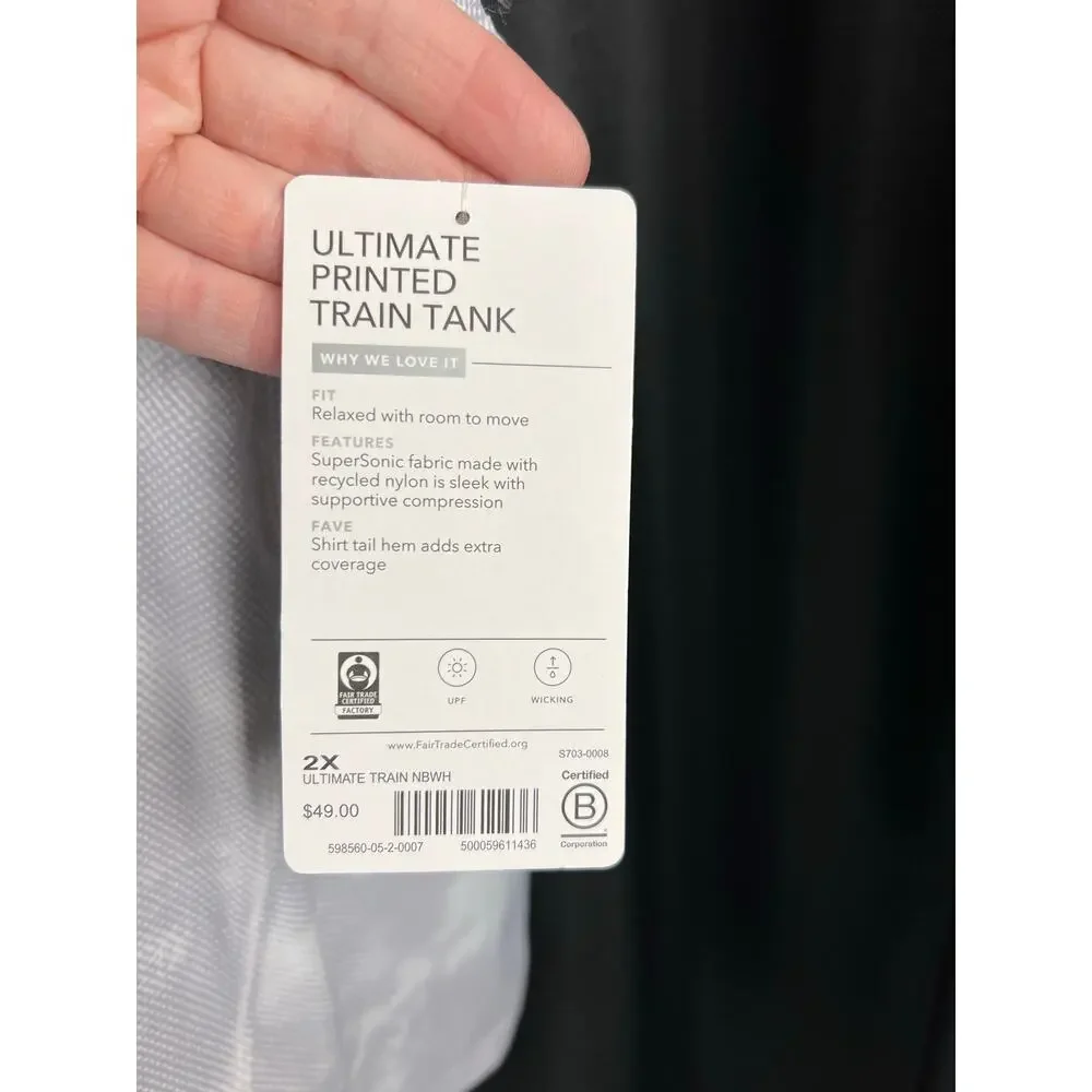 Athleta NWT 2x ultimate printed train tank gray - Picture 3 of 3